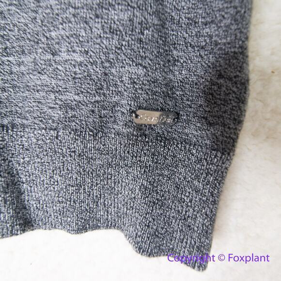 CALVIN KLEIN Women's Gray Contrast-trim Cold-shoulder Sweater Top Size M - Picture 5 of 16